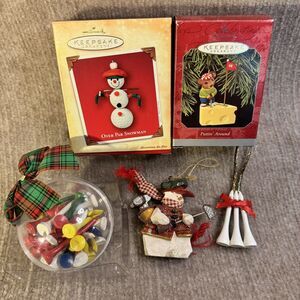 5x Vintage Hallmark & Assorted Christmas Golf Ornaments - 1998, 2004, & Undated